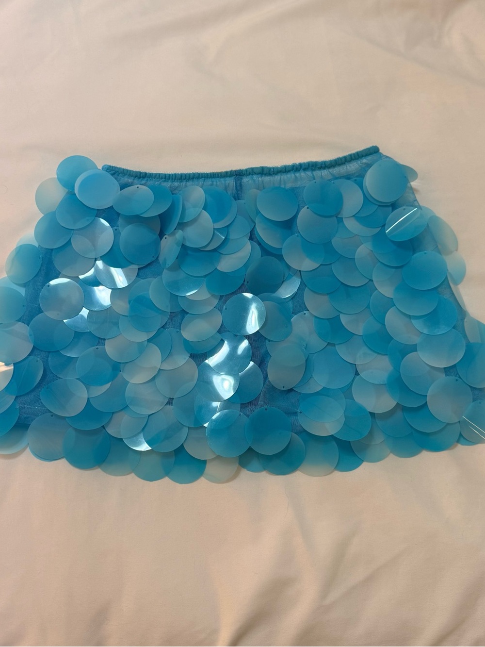 Turquoise Sequin Strapless Top/Mini Skirt (S/M)